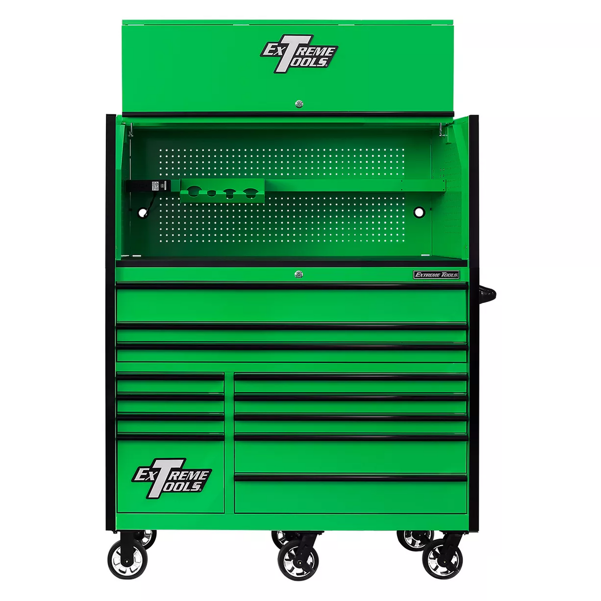 Extreme Tools RX Series 55" Professional Extreme Power Workstation Hutch & 12 Drawer Roller Cabinet-150 Combo