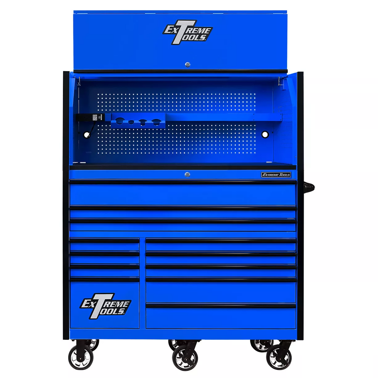 Extreme Tools RX Series 55" Professional Extreme Power Workstation Hutch & 12 Drawer Roller Cabinet-150 Combo
