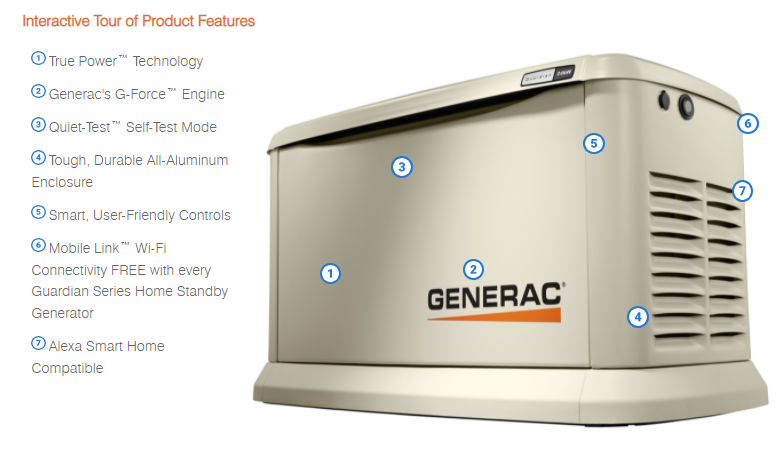 Generac Standby Generator, 24kW | WiFi Enabled