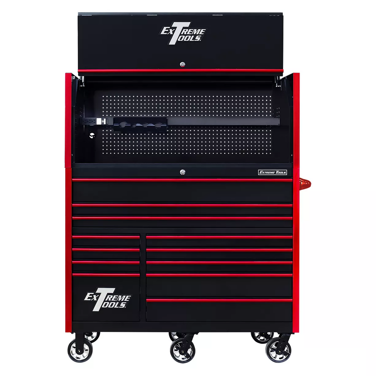 Extreme Tools RX Series 55" Professional Extreme Power Workstation Hutch & 12 Drawer Roller Cabinet-150 Combo