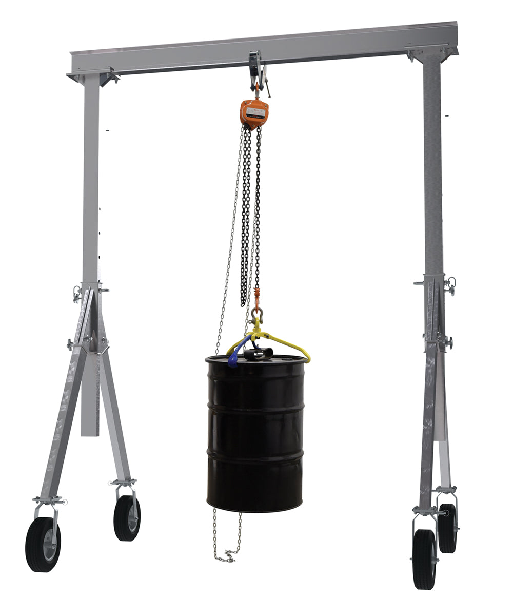 Vestil Adjustable Height Aluminum Gantry Cranes with Pneumatic Casters