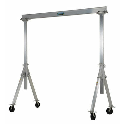 Vestil Aluminum Adjustable Height Gantry Crane with Glass Filled Nylon Casters 15 Ft. x 12 Ft. 2000 Lb. Capacity Silver - AHA-2-15-12