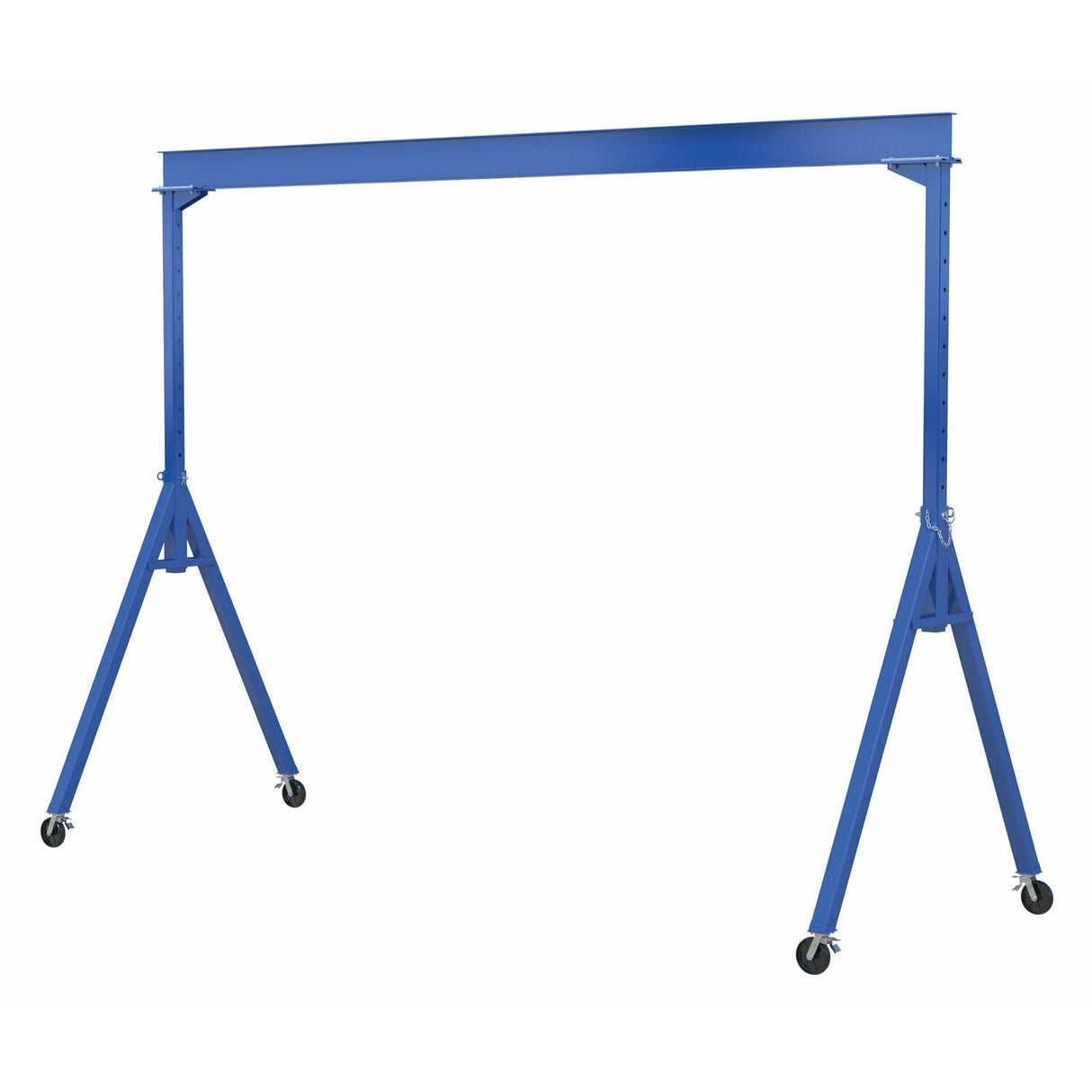 Vestil Steel Adjustable Height Gantry Crane with Total Locking Glass Filled Nylon Casters 10 Ft. x 16 Ft. 4000 Lb. Capacity Blue- AHS-4-10-16-TLC
