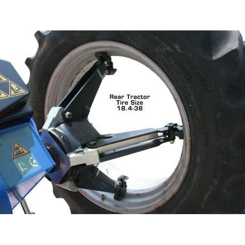 A close-up of the included alloy rim adapter set with plastic inserts for the Atlas TTC303 Super Duty Truck Tire Changer.