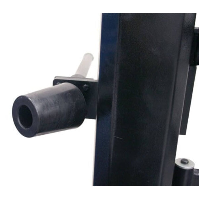 A close-up view of the bead pressing block on the Atlas TC755EZ's assist arm, a feature that helps with tire mounting.