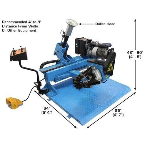 A side-by-side comparison of the Atlas TTC305A's minimum jaw clamping range with and without adapters.