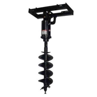 Skid-Steer Heavy-Duty Planetary Auger Drive, HAD-18 model, with a 2 9/16" Round output shaft, shown from the front on a white background.