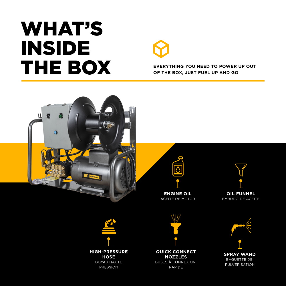 BE Power 3,000 PSI 4.0 GPM 7.5 HP Electric Pressure Washer with Baldor Motor and AR Triplex Pump - X-2775FW1A