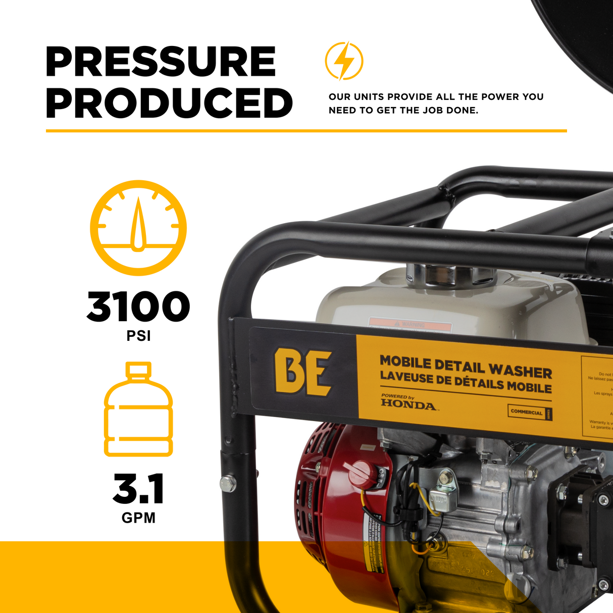 BE Power 3,100 PSI 3.1 GPM Cold Water Gas Pressure Washer - B3165HRAS