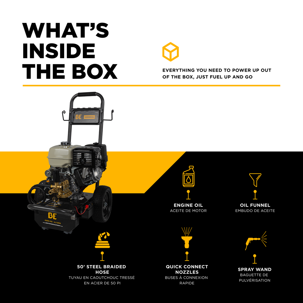 BE Power 4,200 PSI 4.2 GPM Cold Water Gas Pressure Washer - B4213HESCS