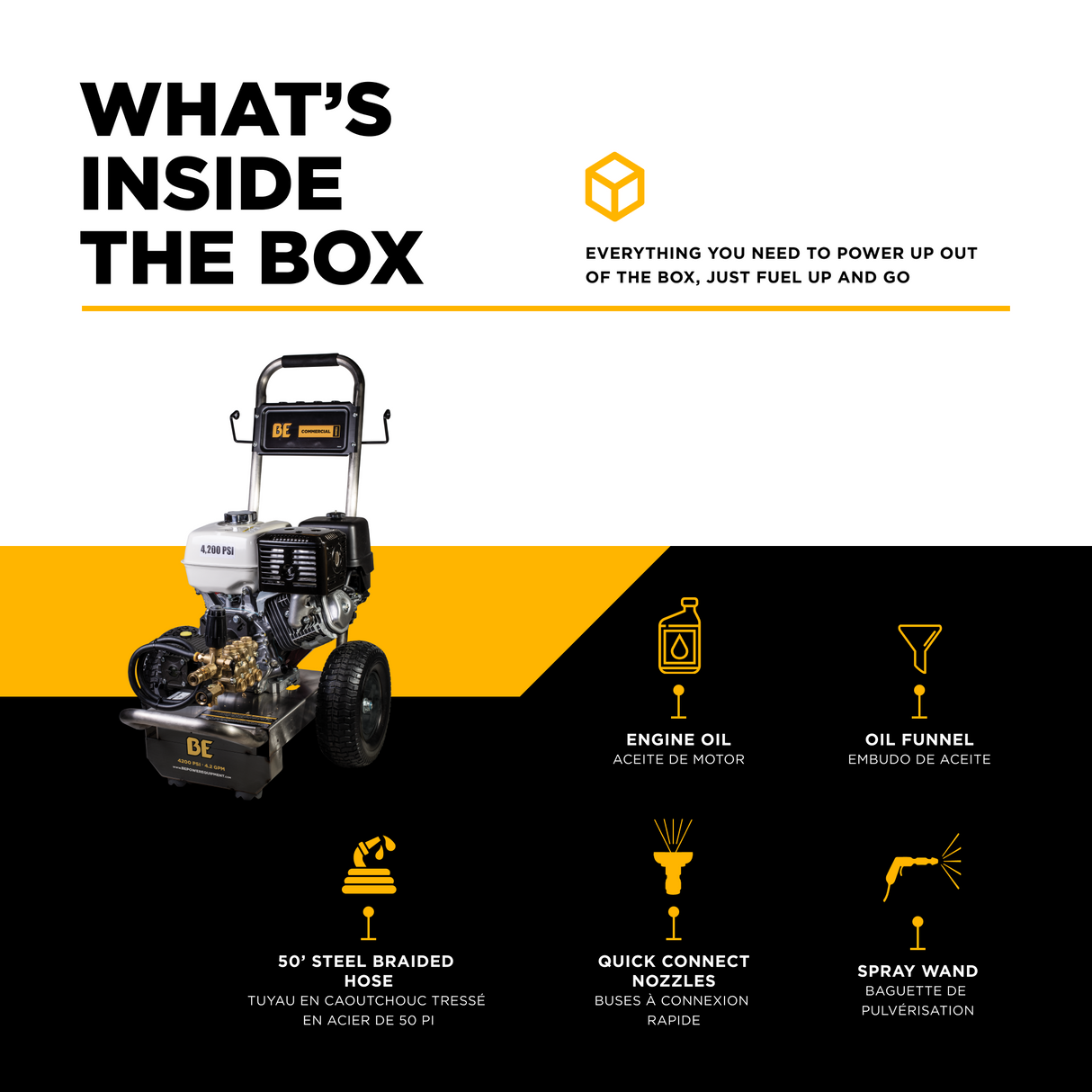 BE Power 4,200 PSI 4.2 GPM Cold Water Gas Pressure Washer - B4213HSGS