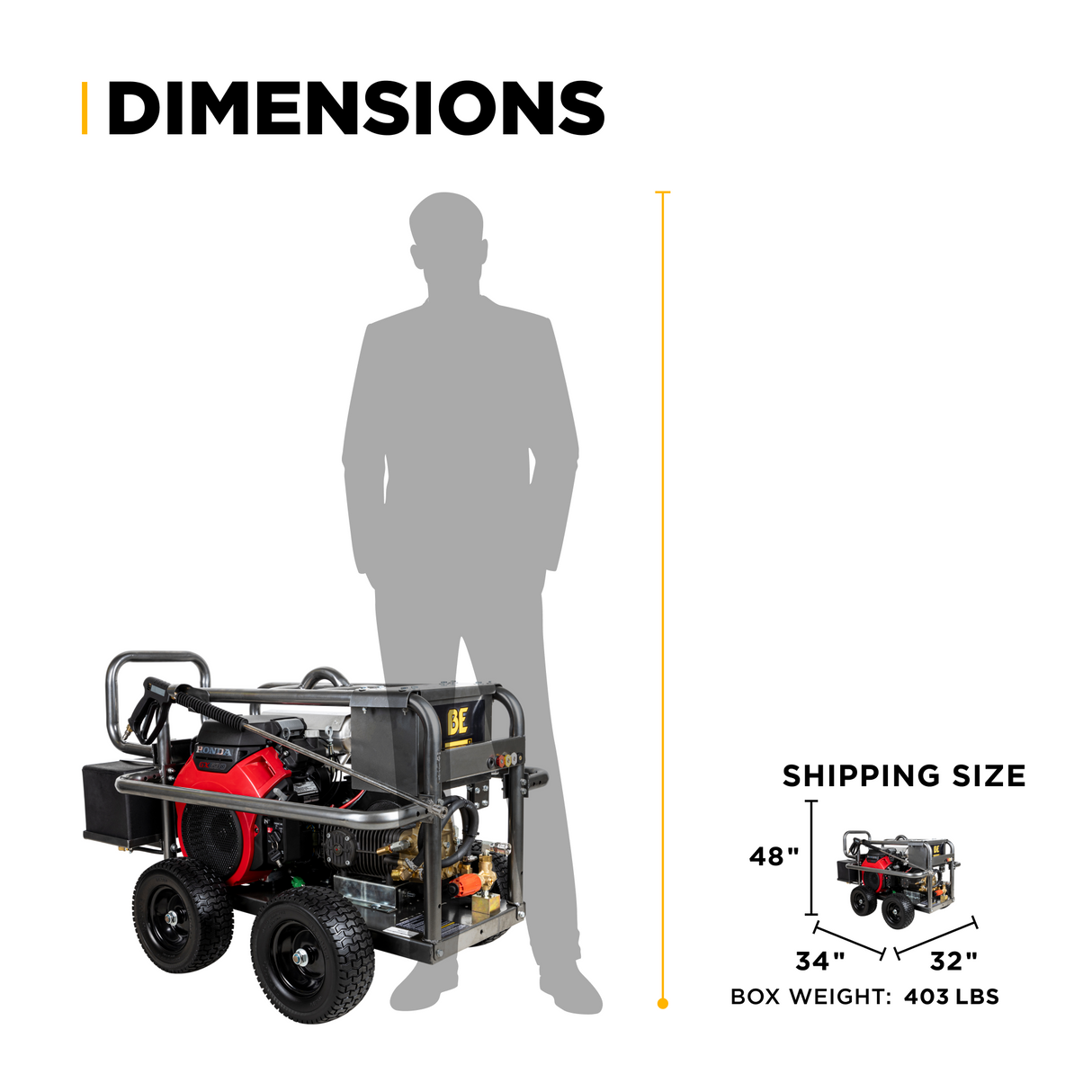 BE Power 5,000 PSI 5.0 GPM Cold Water Gas Pressure Washer - PE-5024HWEBCOM