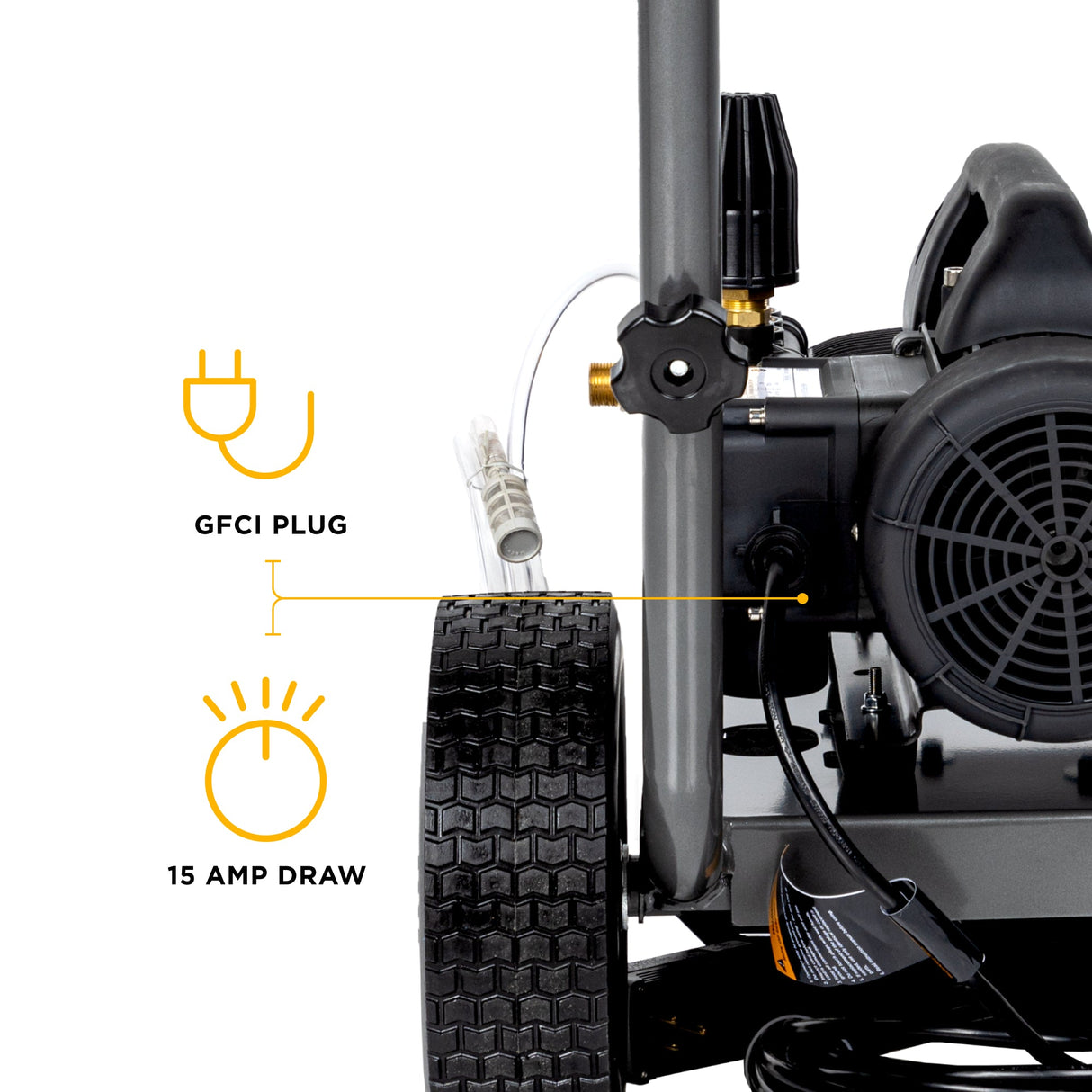 BE Power 1,500 PSI 1.6 GPM 1.5 HP Electric Pressure Washer with Powerease Motor and Triplex Pump - B1515EN