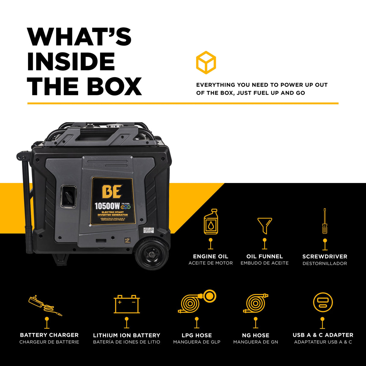 BE Power 10,500 Watt Digital Inverter Generator - BE10500IT