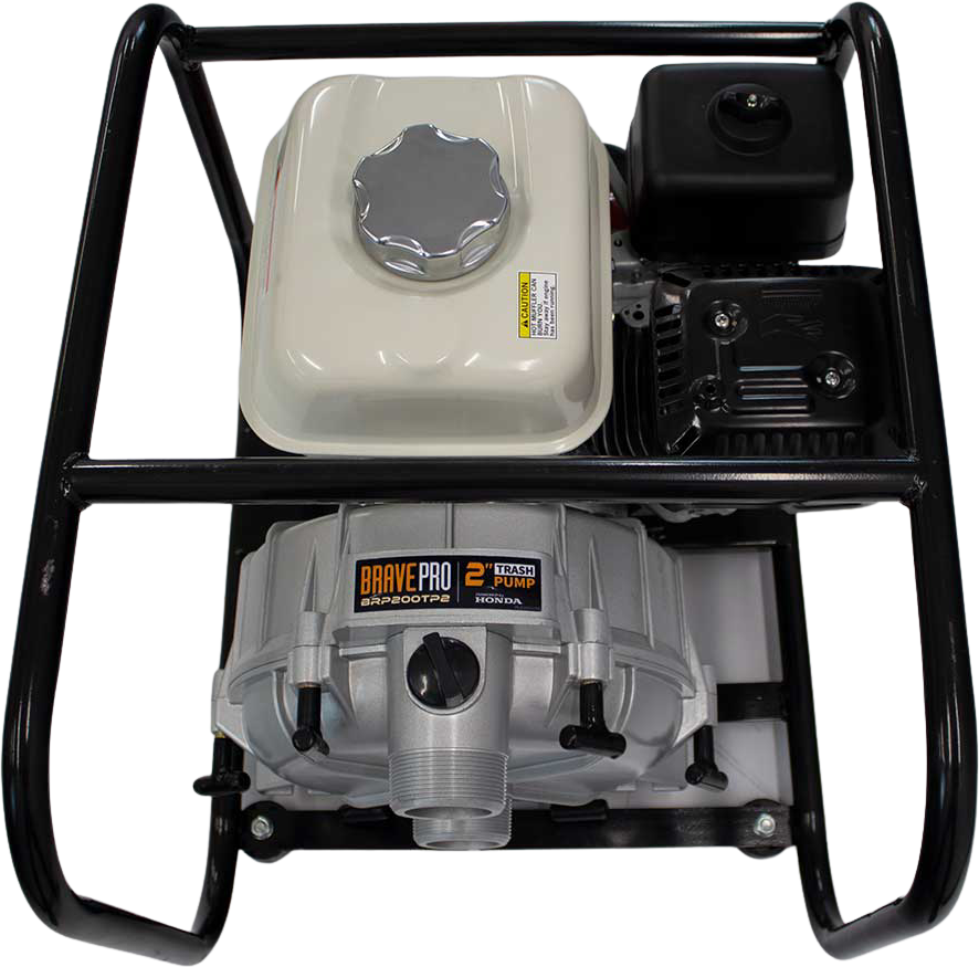 Brave Trash Pump 2" with Honda GX200 Engine 180 GPM 5/8" Solids Capacity BRP200TP2 New