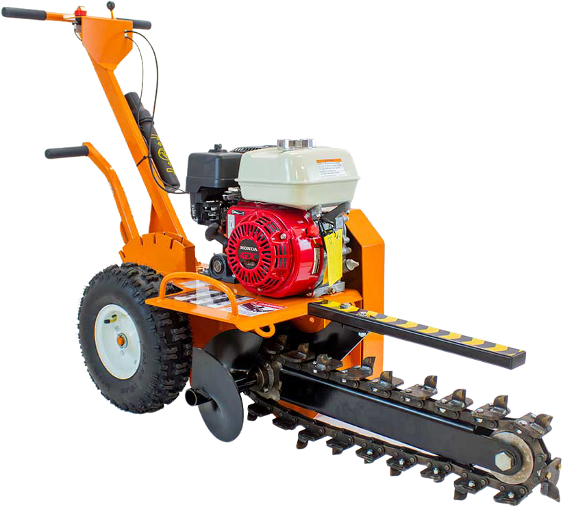 Brave Compact Trencher with Shark Chain 18" Max Depth and Honda GX200 Engine 6.5 HP Gas BRPT18 New