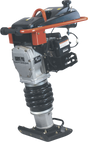 Three-quarter view of the Brave Tamping Rammer, showcasing the unit's handle, engine, and baseplate on a transparent background.