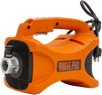 An orange Brave Pro concrete vibrator, model BRPV105, with the logo visible on the handle, shown on a checkerboard background for a transparent PNG file.