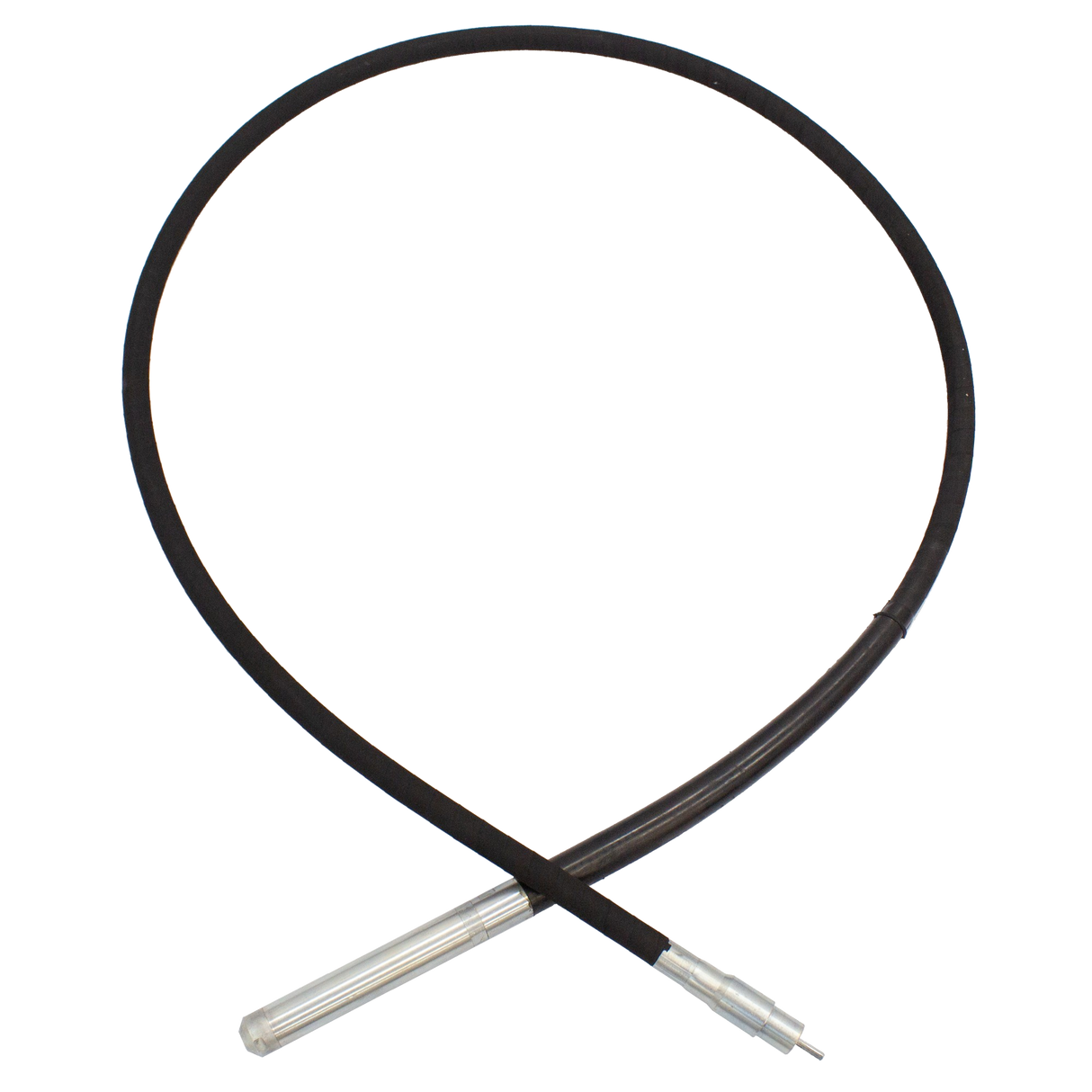 Brave Concrete Vibrator Poker Head with flexible shaft, designed for the BRPV105 Electric Concrete Vibrator, shown in a full view on a checkered background.