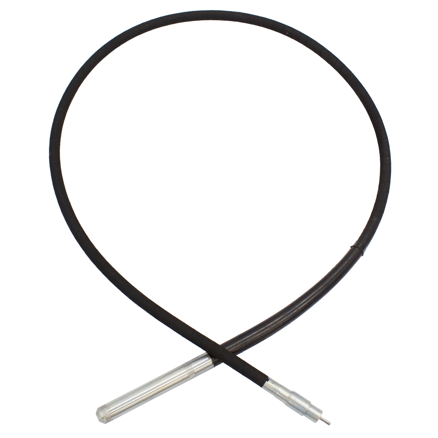 Brave Concrete Vibrator Poker Head with flexible shaft, designed for the BRPV105 Electric Concrete Vibrator, shown in a full view on a checkered background.