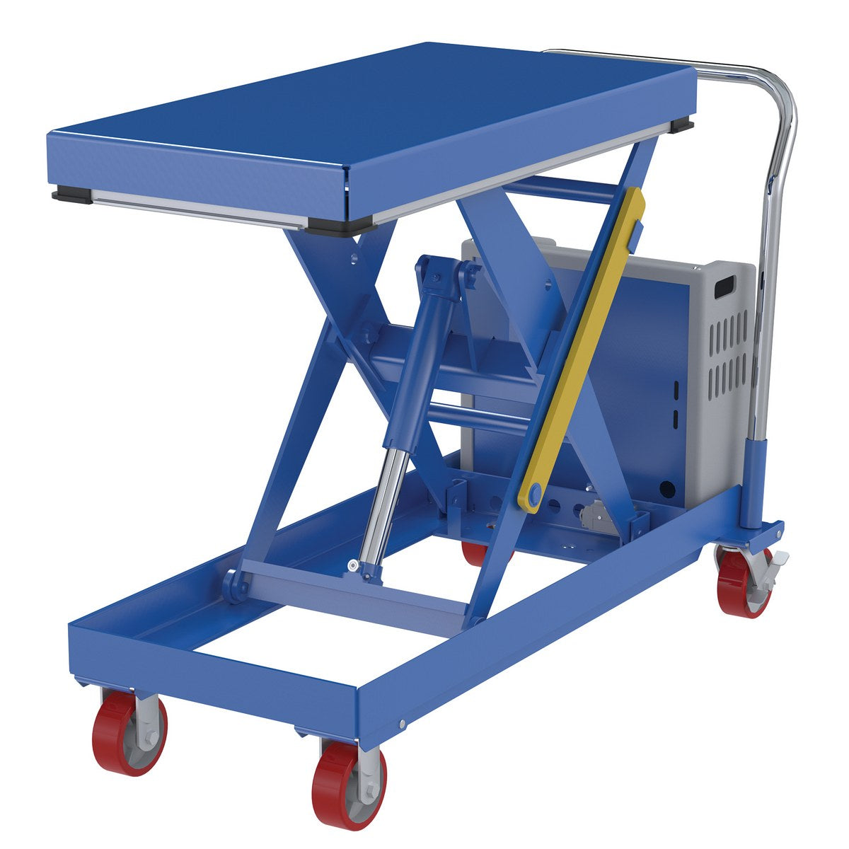 Vestil Steel 12V DC Powered Hydraulic Elevating Cart 20 In. x 40 In. 1000 Lb. Capacity Blue -CART-1000-2040-DC