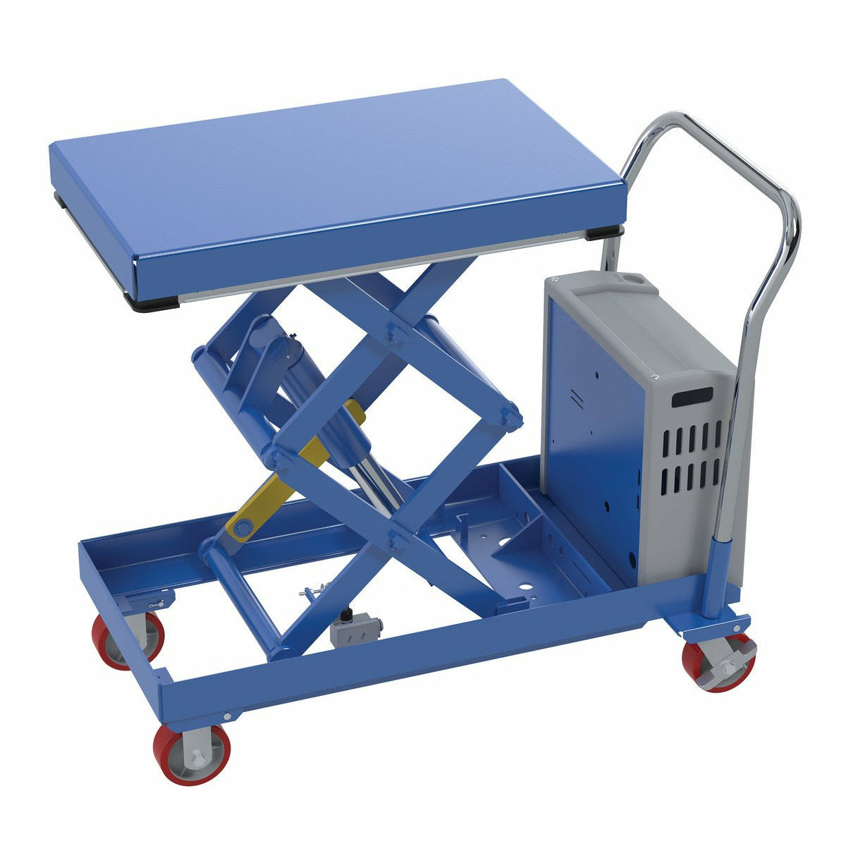 Vestil Steel 12V DC Hydraulic Elevating Cart 20 In. x 33 In. 1000 Lb. Capacity Blue-CARTD-1000-2033-DC