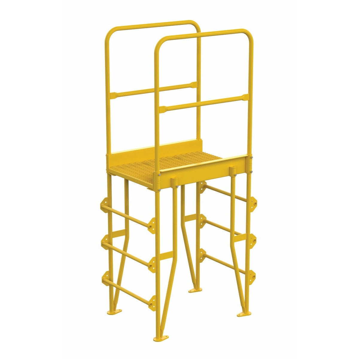 Vestil Steel Vertical Crossover Ladder 4 Step 20 In. Width 500 Lb. Capacity Yellow- COLV-4-46-20