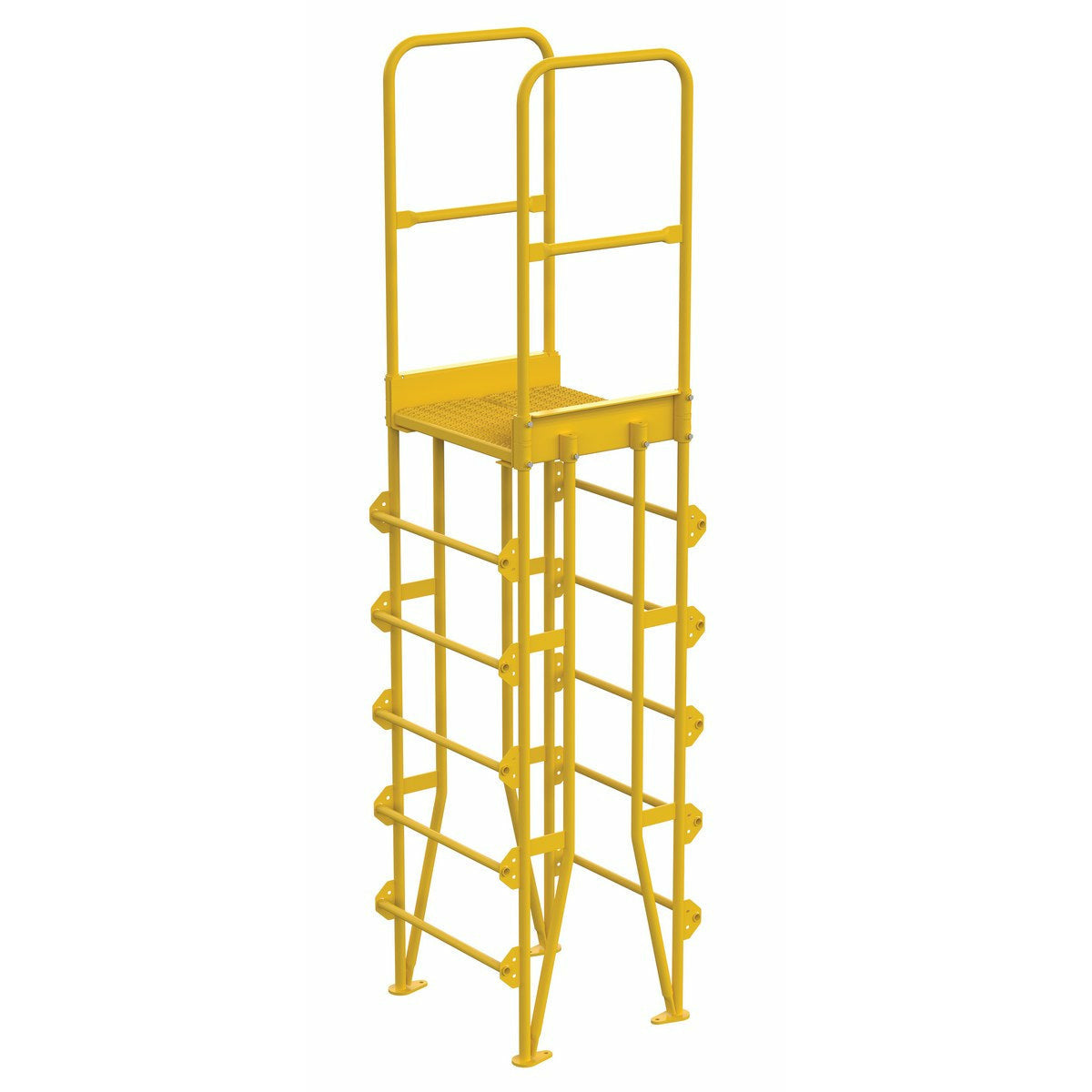 Vestil Steel Vertical Crossover Ladder 6 Step 8 In. Width 500 Lb. Capacity Yellow- COLV-6-70-8