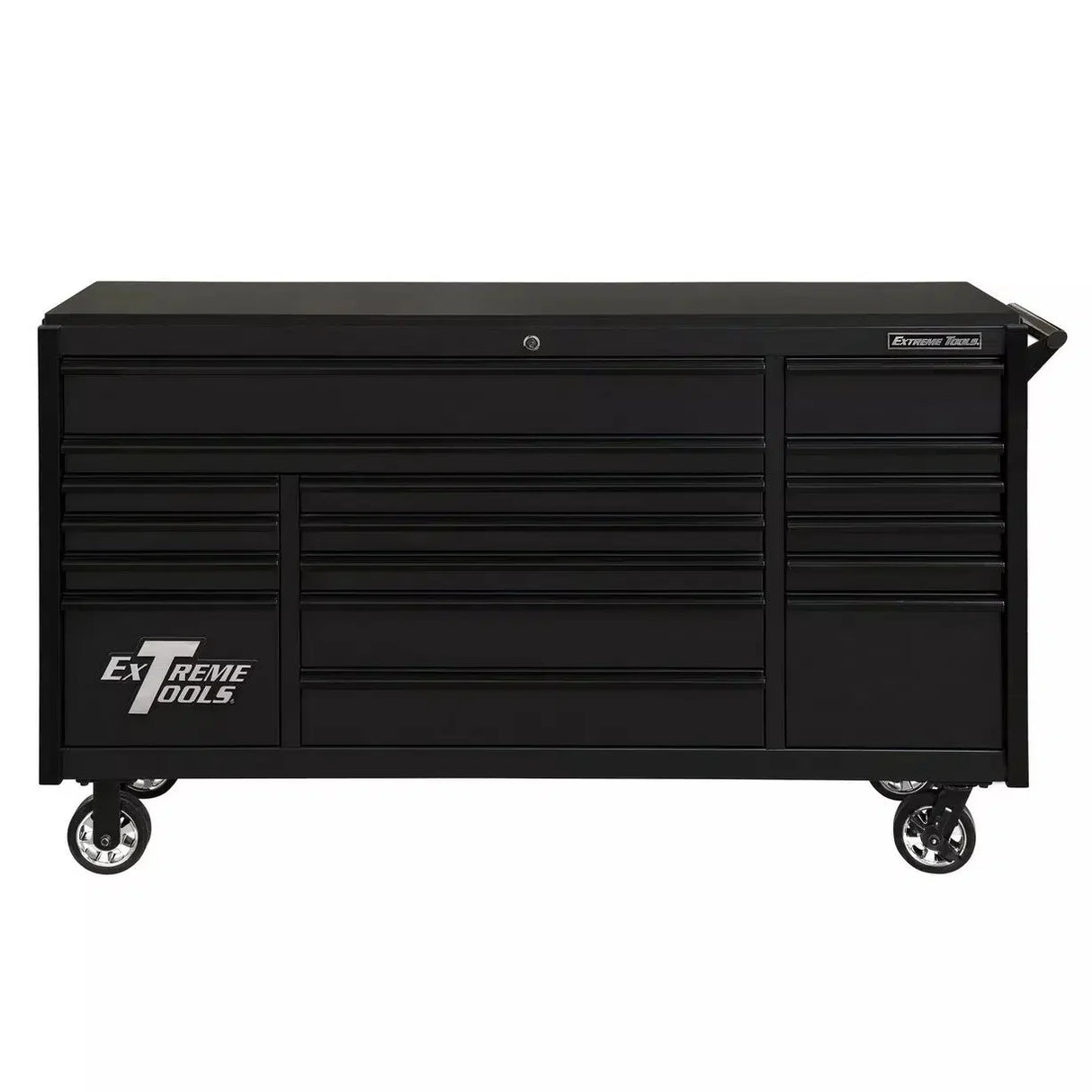 Extreme Tools DX Series 72"W x 21"D 17 Drawer Triple Bank Roller Cabinets 100 lbs Slides
