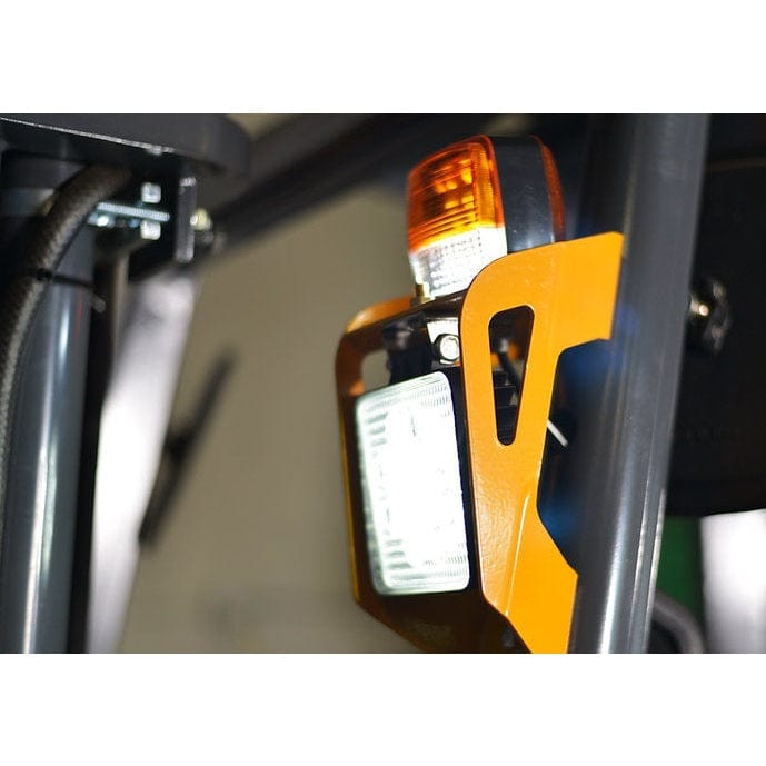 A close-up view of the orange warning light on the EKKO EK16A-138 3-Wheel Electric Forklift.