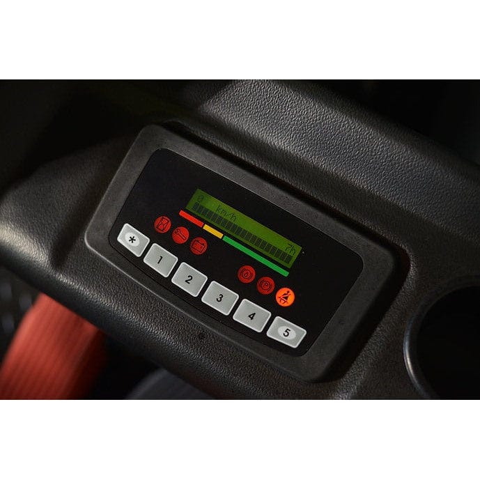 A close-up of the gear controls and display panel on the EKKO EK16A-177 Wheel Electric Forklift.