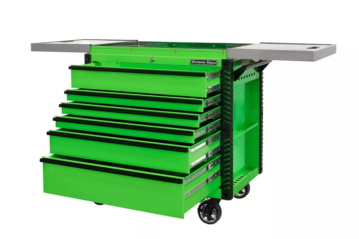 Extreme Tools EX Series 41" 6 Drawer Stainless Steel Sliding Top Tool Cart with Bumpers
