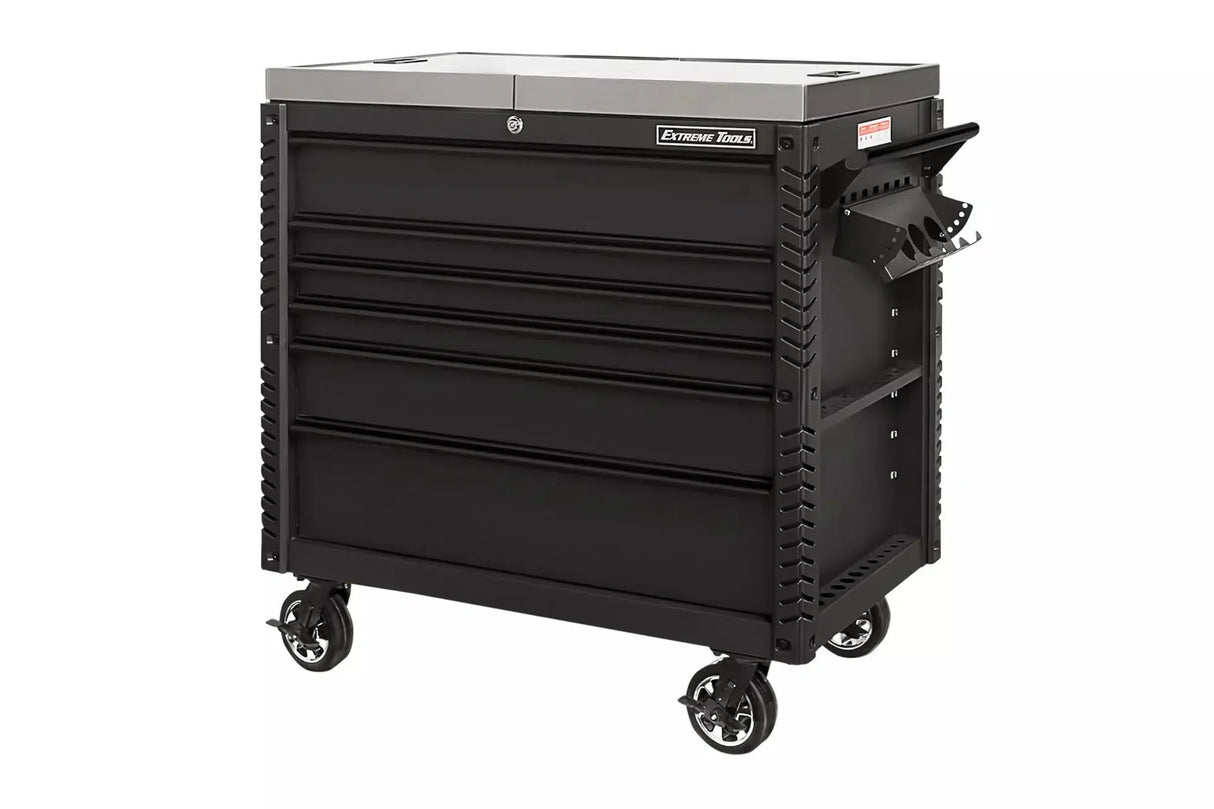 Extreme Tools EX Series 41" 6 Drawer Stainless Steel Sliding Top Tool Cart with Bumpers