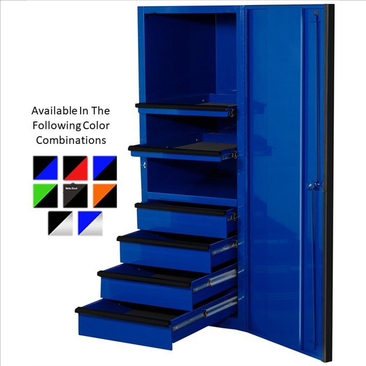 Extreme Tools Exq Series 24"W X 30"D 4 Drawer And 2 Shelf Professional Side Cabinet Black W Chrome Handles EXTEX2404SCQBKCR