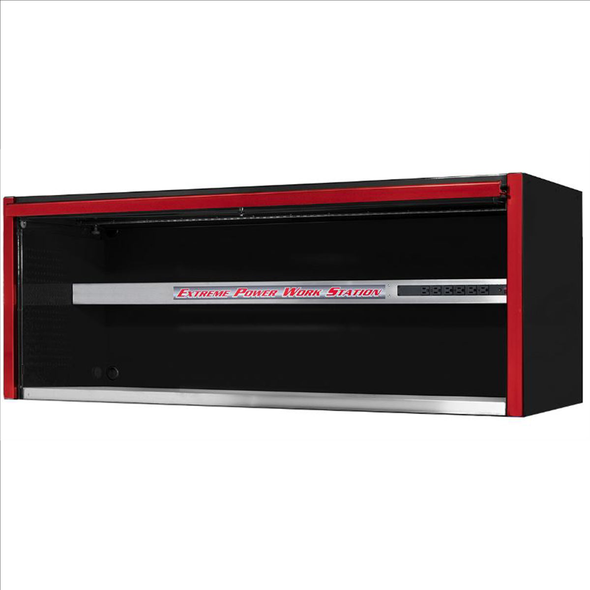 Extreme Tools Exq Series 72"W X 30"D Professional Extreme Power Workstation Hutch Black With Red Handle EXTEX7201HCQBKRD