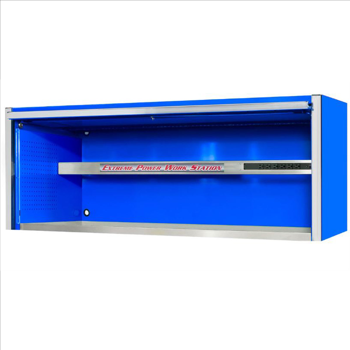 Extreme Tools Exq Series 72"W X 30"D Professional Extreme Power Workstation Hutch Blue With Chrome Handle EXTEX7201HCQBLCR