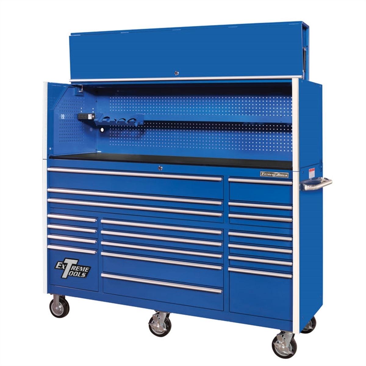 Extreme Tools RX Professional Series 72"W Professional Hutch & 19 Drawer Roller Cabinet Combo