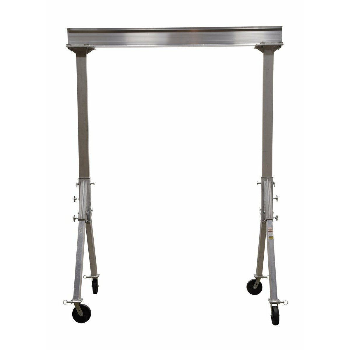 Vestil Aluminum Fixed Gantry Crane with Phenolic Locking Casters 12 Ft. x 10 Ft. 6000 Lb. Capacity Silver - FHA-6-12-10