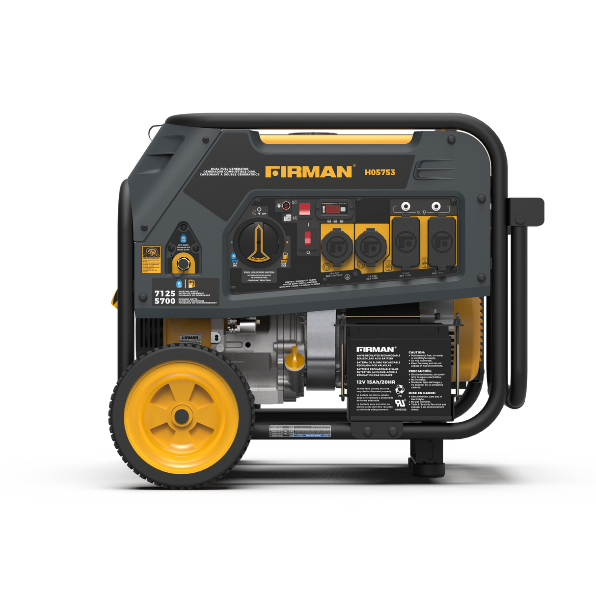Firman H05753 Dual Fuel Portable Generator 5700W Electric Start 120/240V