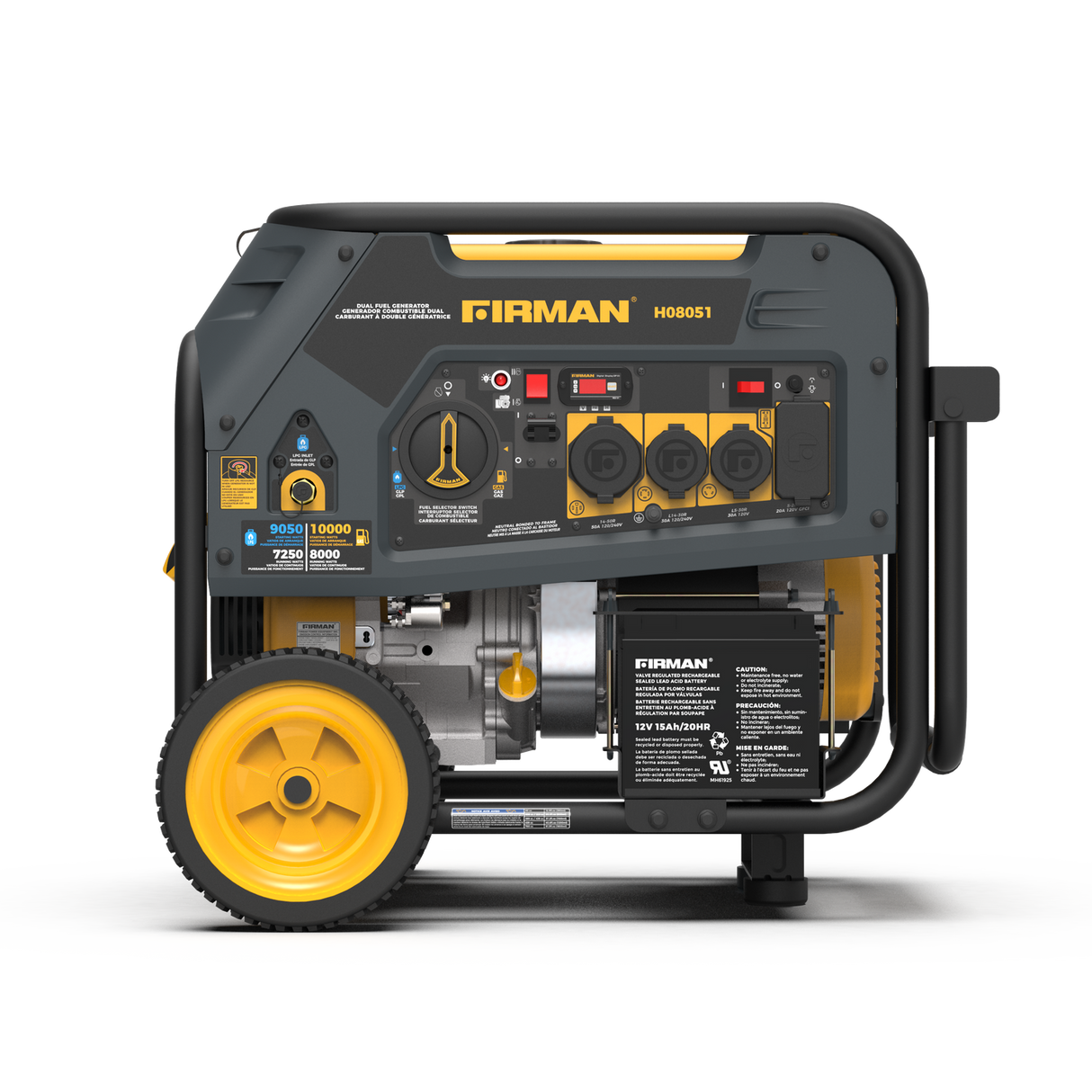 Firman H08051 Dual Fuel Portable Generator 8000W Electric Start 120/240V