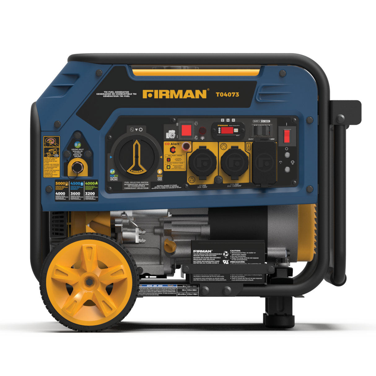 Firman T04073 Tri Fuel Portable Generator 4000W Electric Start 120/240V with CO ALERT
