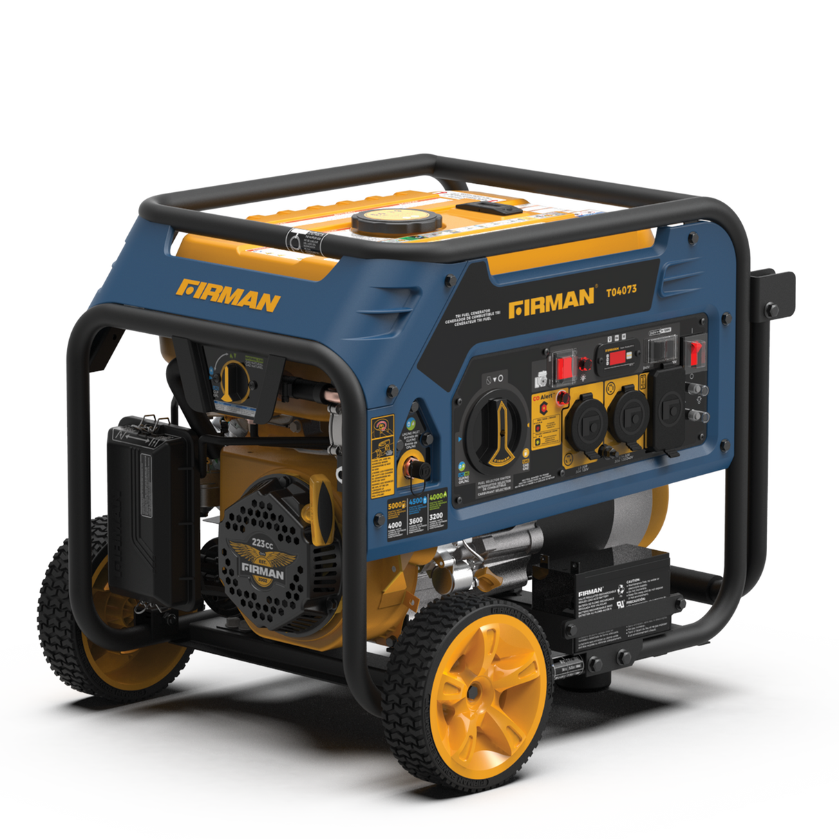 Firman T04073 Tri Fuel Portable Generator 4000W Electric Start 120/240V with CO ALERT