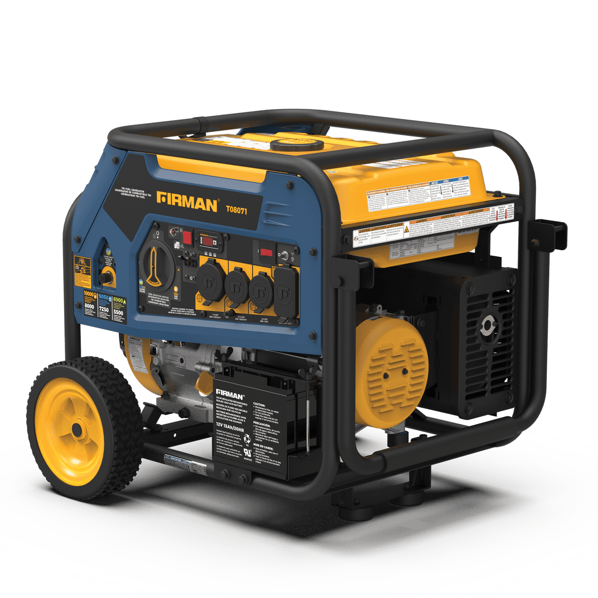 Firman T08071 Tri Fuel Portable Generator 8000W Electric Start 120/240V