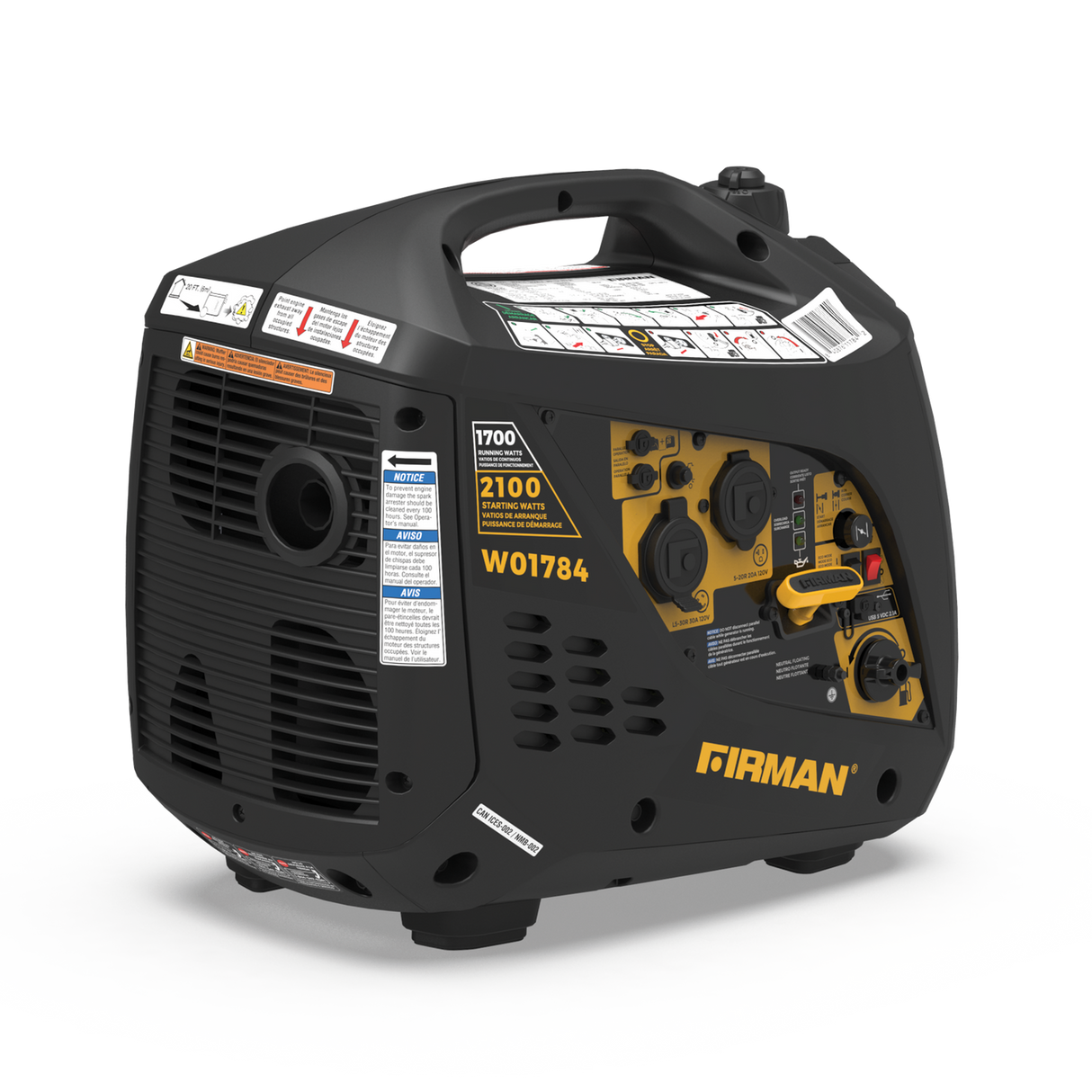 Firman W01784 Inverter Portable Generator 2100W Recoil Start
