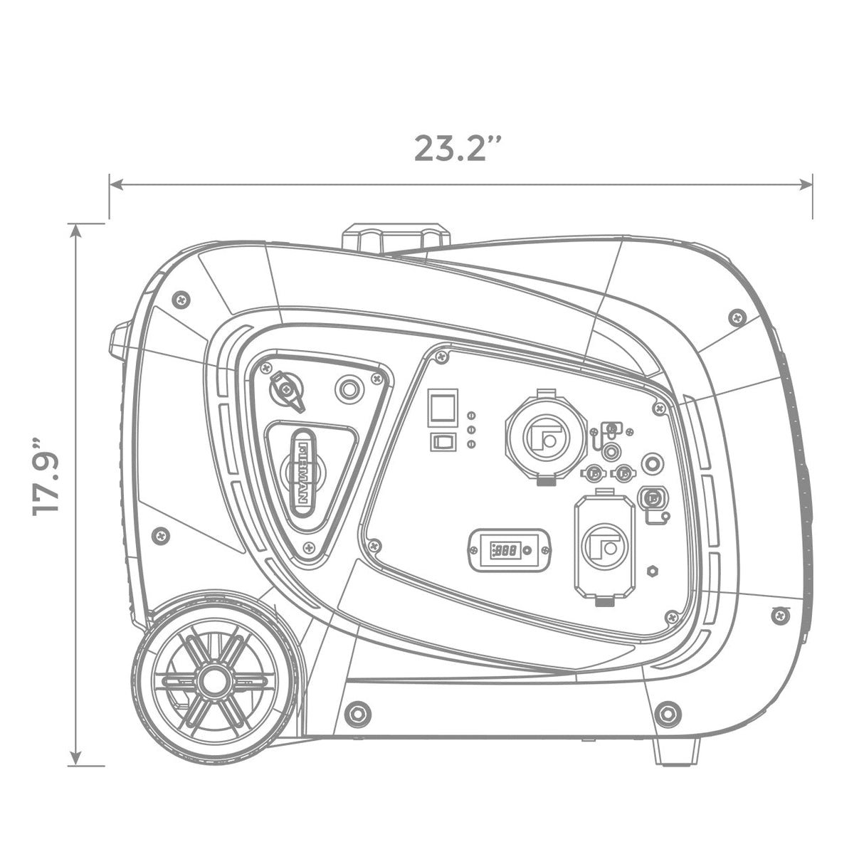 Firman W03081 Inverter Gas Portable Generator 3300W Recoil Start