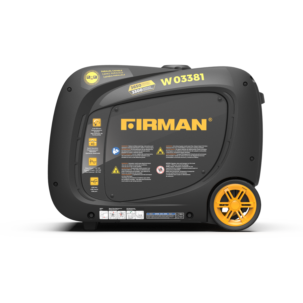 Firman W03381 Gas Inverter Portable Generator 3650W Recoil Start
