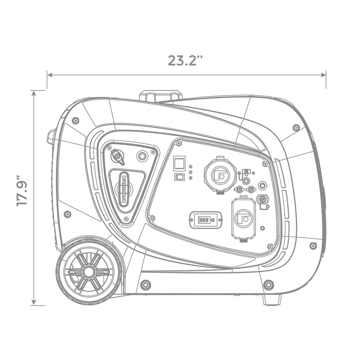Firman W03381 Gas Inverter Portable Generator 3650W Recoil Start