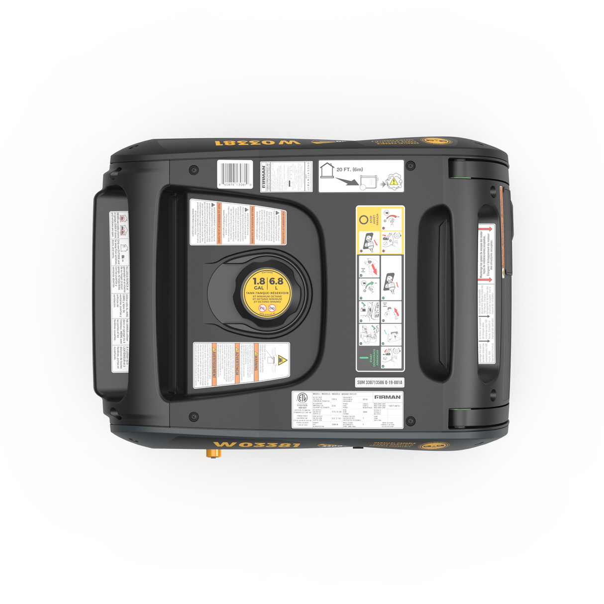 Firman W03381 Gas Inverter Portable Generator 3650W Recoil Start