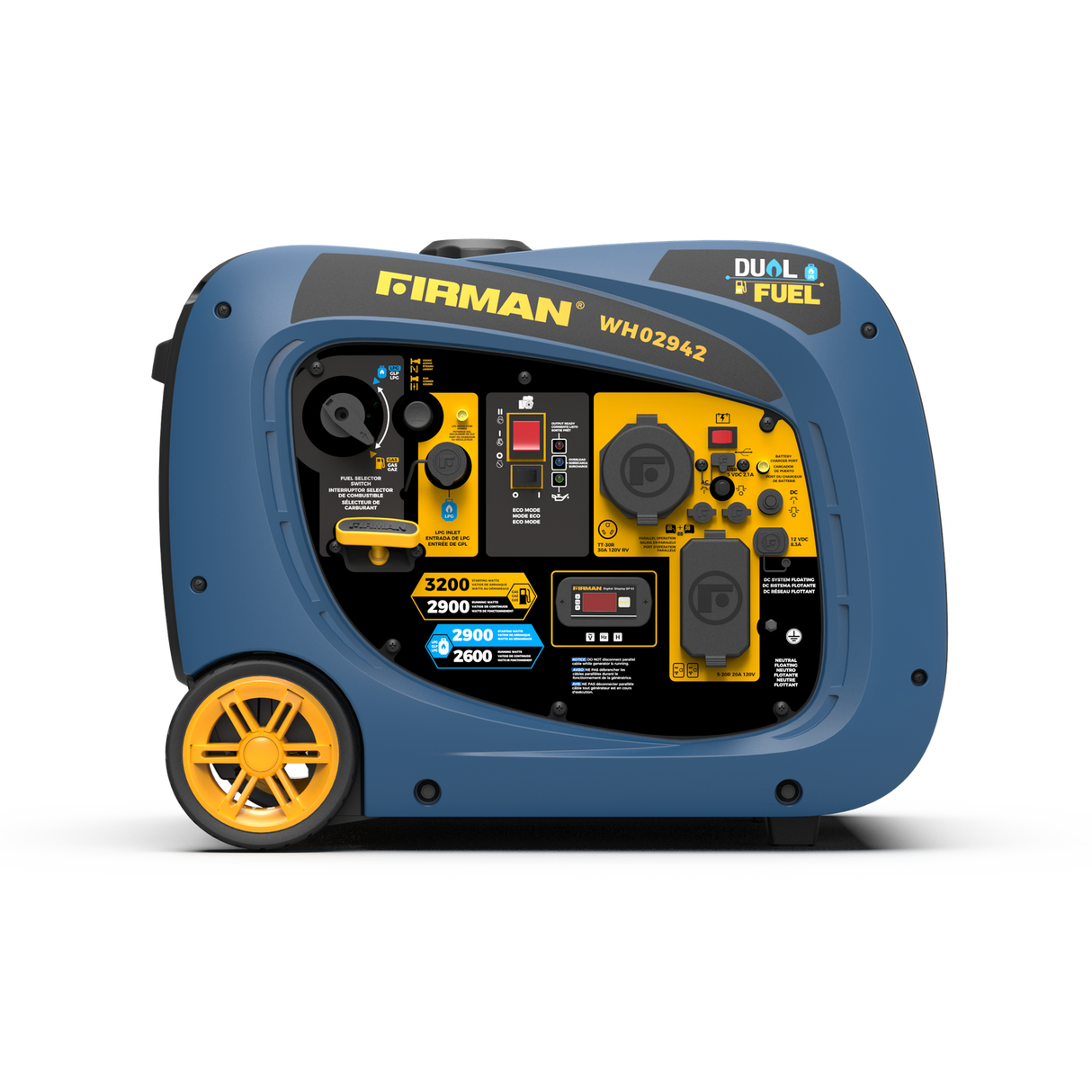 Firman WH02942 Dual Fuel Inverter Portable Generator 3200W Electric Start