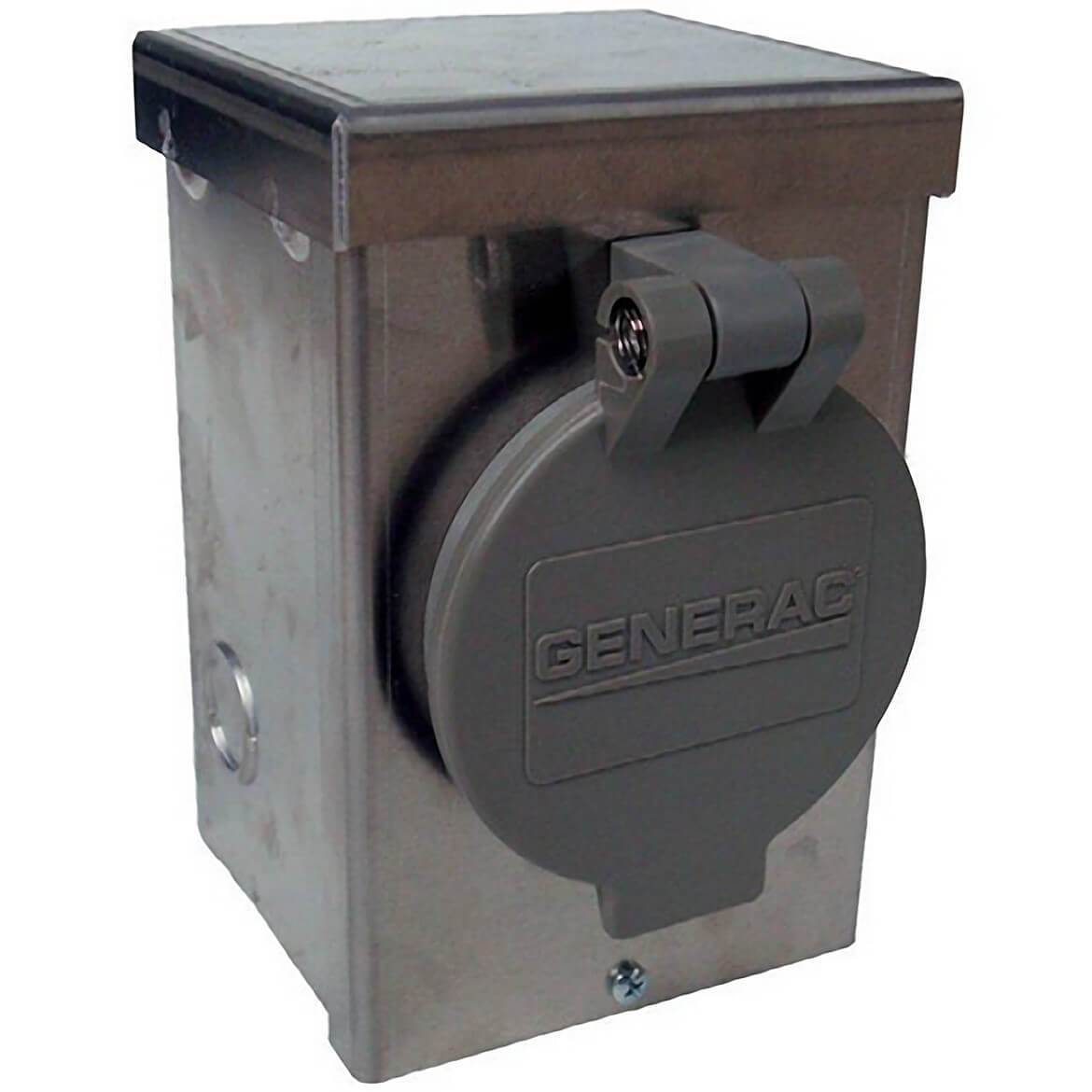Generac 30 Amp Power Inlet Box, 125/250V, aluminum, NEMA L14-30 with spring-loaded flip lid on front